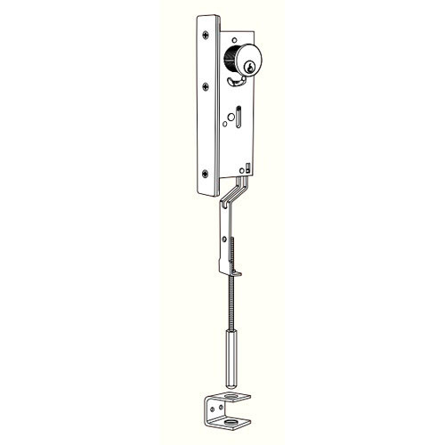 CYL OPERATED FLUSHBOLT 1-1/8" BACKSET BLACK RADIUS FACEPLATE