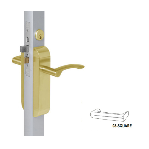 1-1/8"bs US32D ELECTRIC SQUARE LEVER w/FLAT STRIKE