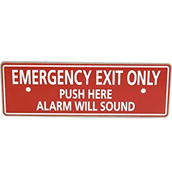 ECL-230D REPLACEMENT SIGN, METAL, RED w/WHITE LETTERING