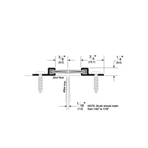 18041BSPNB-72" BLACK DOOR SWEEP OR BRUSH GASKETING
